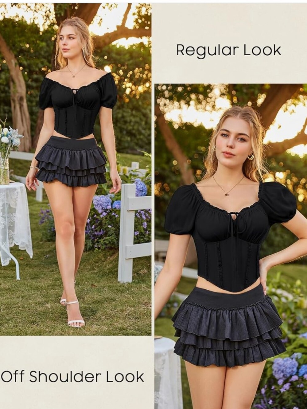 Scarlet Darkness Renaissance Peasant Top,  Black NWT - Picture 3 of 11